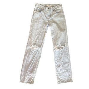 Levi's Low Pro Straight Leg Light Wash Distressed Jeans Size 26